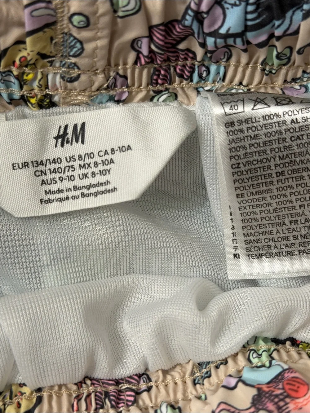 H&M Boys’ SpongeBob SquarePants Print Swim Trunks | Size 8-10